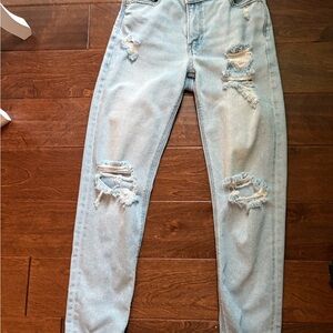 American Eagle Outfitters Light Blue Ripped Skinny Jeans